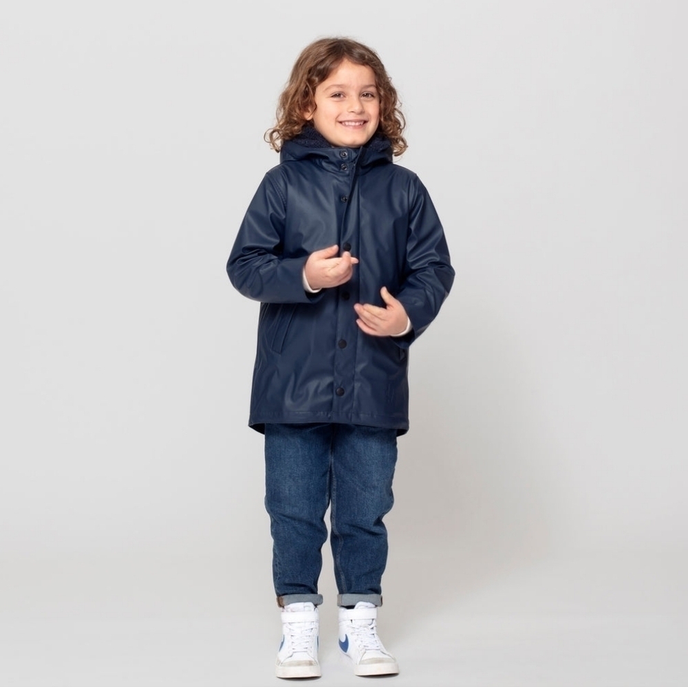 Go Soaky Outerproof Kids Waterproof Wind Resistant Rain Jacket Size 8 / 10 Blue